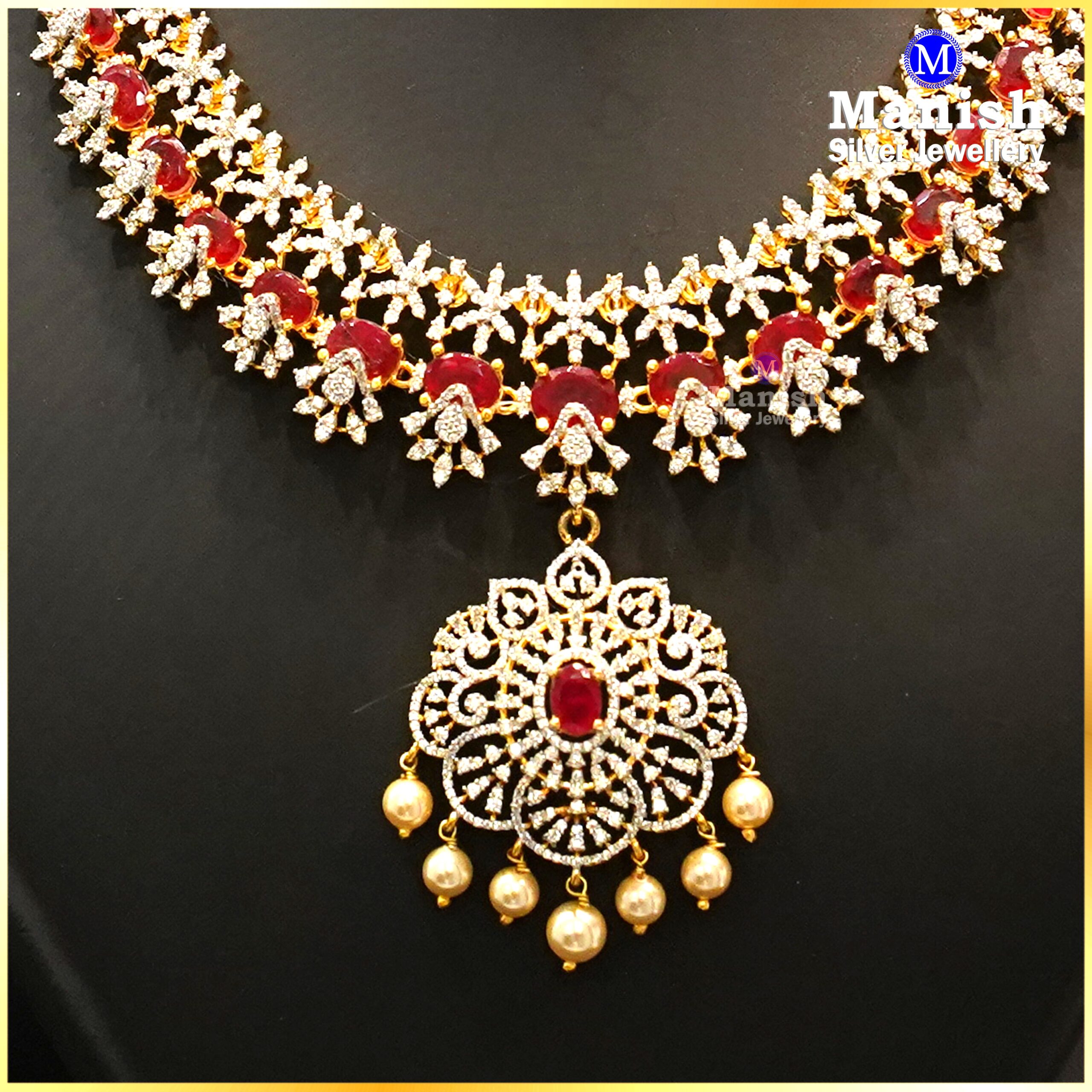 92.5 Silver Short Necklace M0324 - Image 2