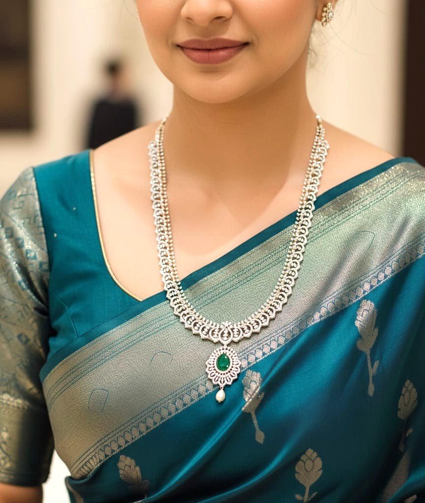 92.5 Silver Long Necklace M0334 - Image 2