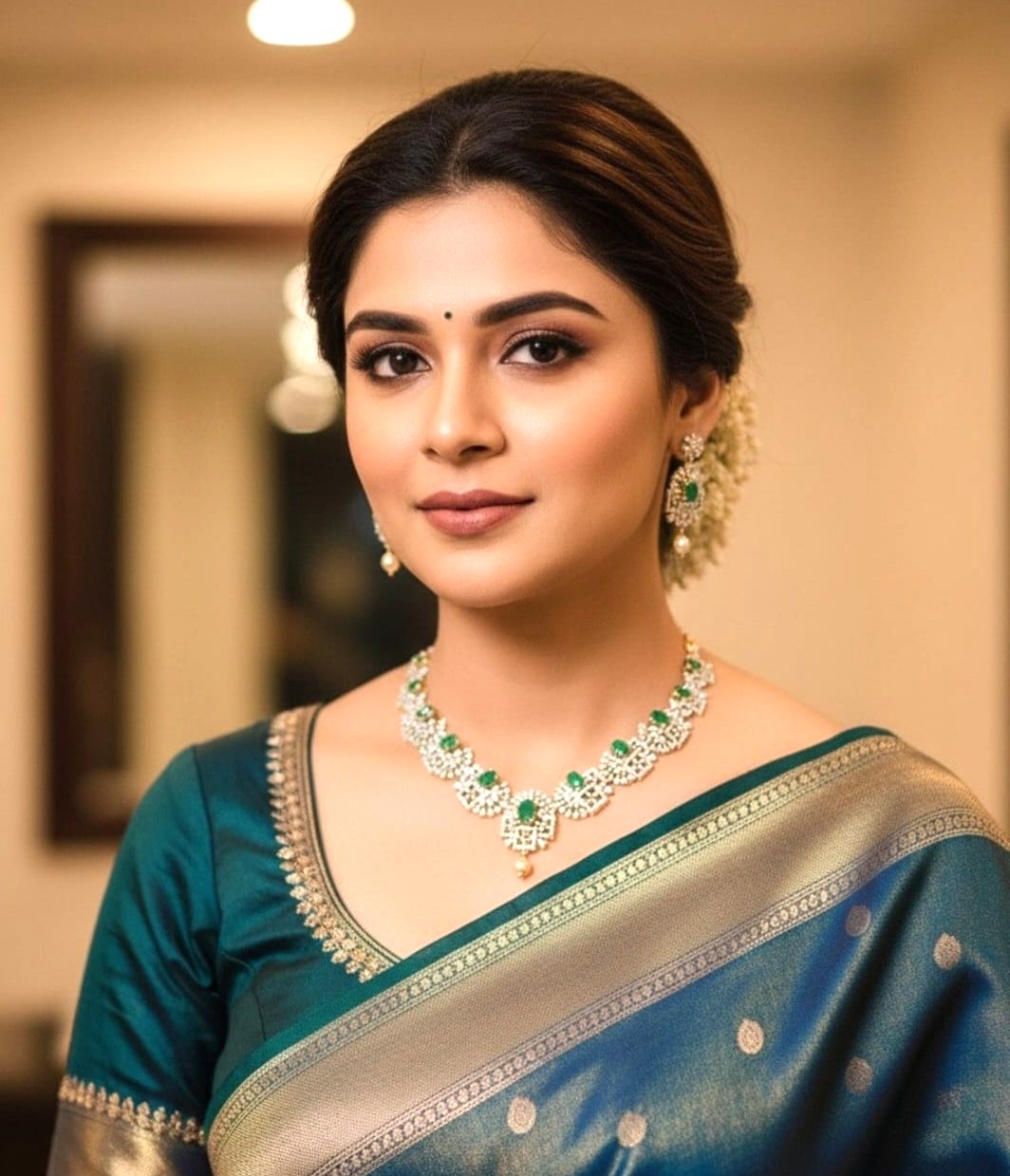 92.5 Silver CZ Short Necklace M0335