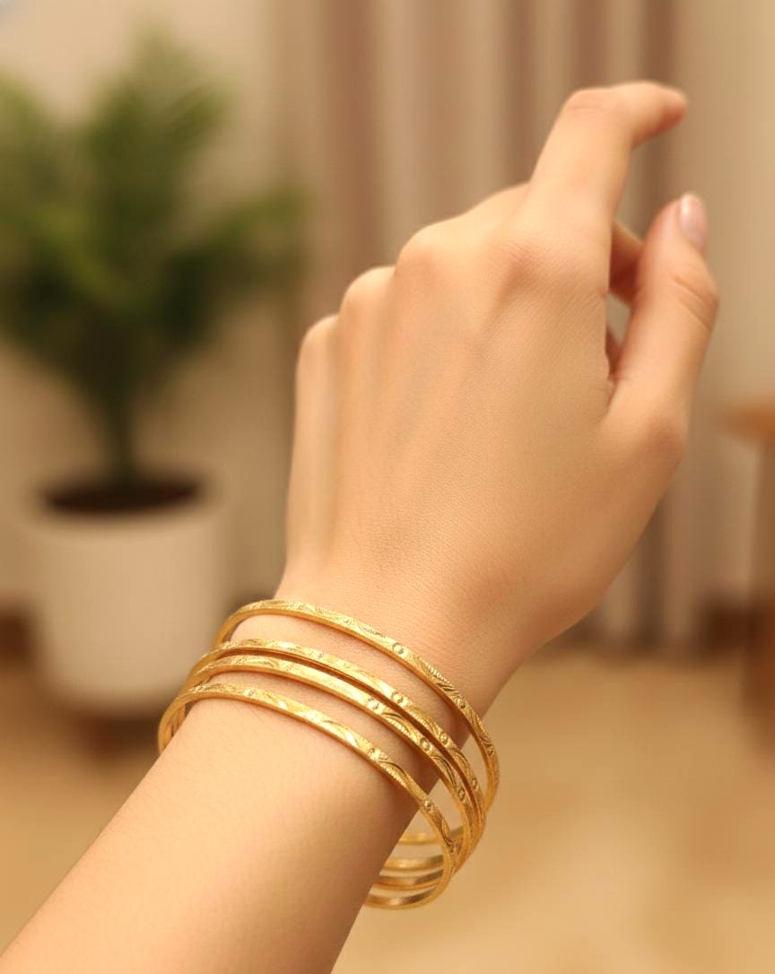 92.5 Silver Gold Coated Bangles M0385