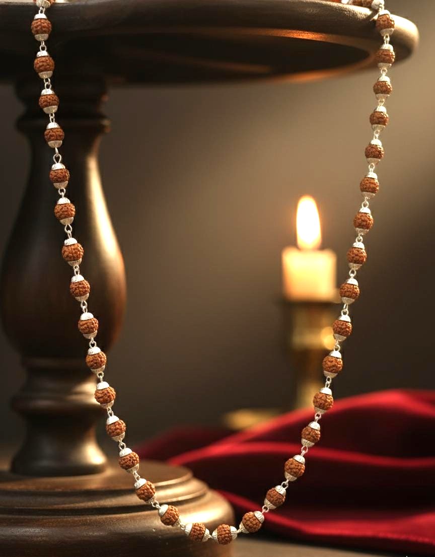 92.5 Silver Rudraksha Mala M0414