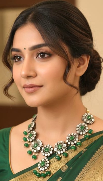 92.5 Silver Short Necklace-M0546